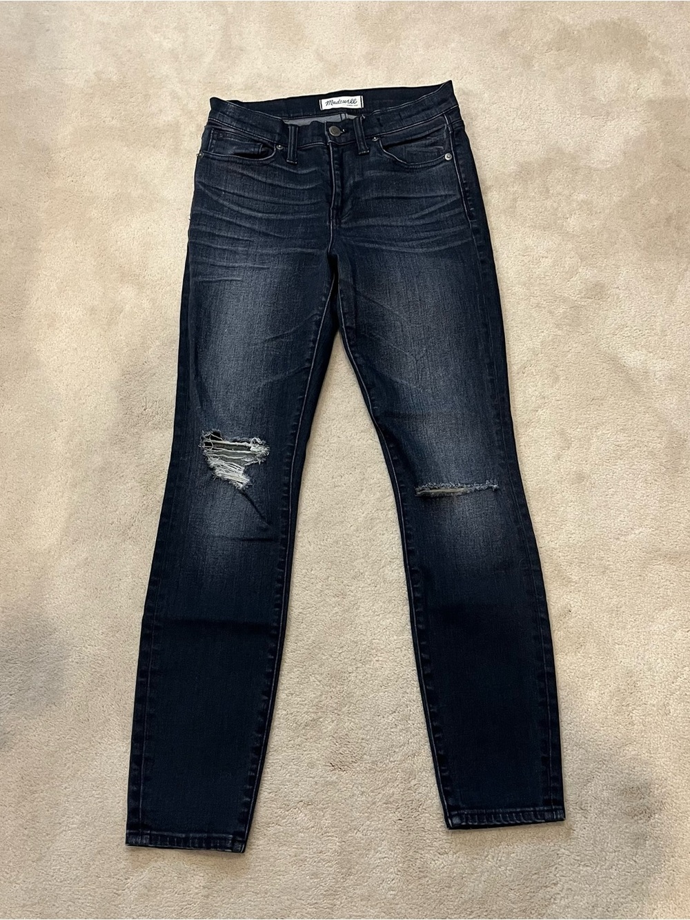 Madewell Black Ripped Skinny Jeans